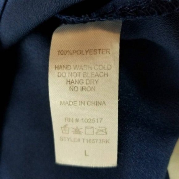 Soprano Womens Sleeveless Racerback Top Blue Scoop Neck Sheer Size L - Picture 6 of 6